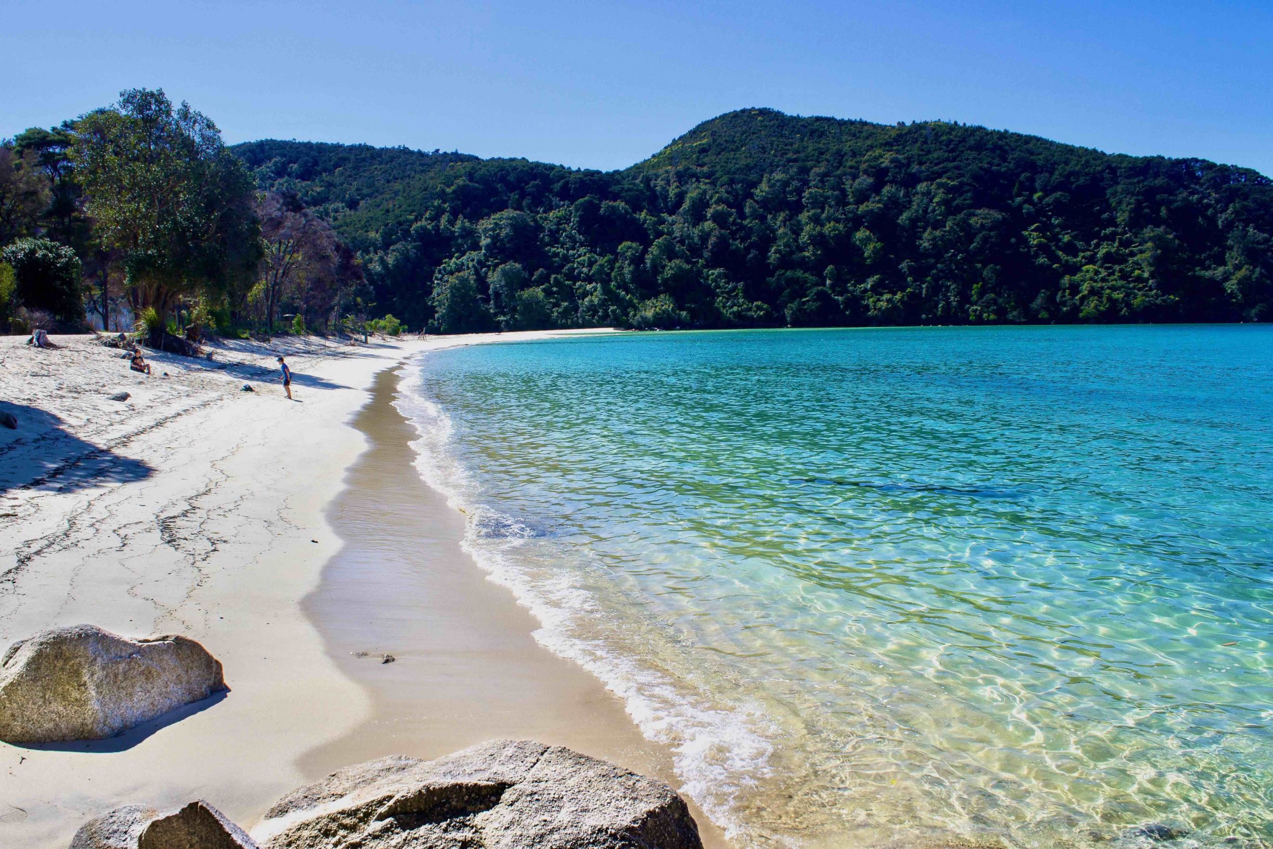 White sand beach and clear torquoise water